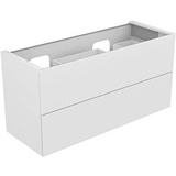 Keuco Edition 11 Waschtischunterschrank 31264180100 140 x 70 x 53,5 cm, mit LED-Beleuchtung, Lack Seidenmatt, Glas Cashmere klar