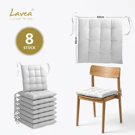 LAVEA Sitzkissen 40 x 40 x 3 cm Silber 8 St.