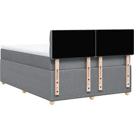 vidaXL Boxspringbett 140 x 200 cm Hellgrau