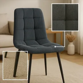 CLP Esszimmerstuhl Antibes Cordbezug schwarz