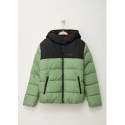Outdoorjacke S.OLIVER JUNIOR, Jungen, Gr. L (158/164), grün (light khaki), Steppware, Obermaterial: 100% Polyester. Futter: 100% Polyester, mehrfarbig, casual, regular fit normal, ohne Ausschnitt, Langarm, Jacken, mit Kapuze