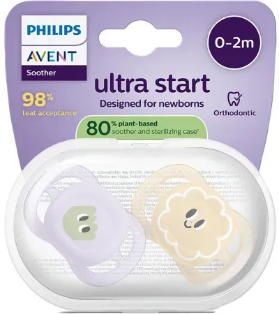 Philips Avent Schnuller +0m Start Pfirsich/Flieder Motiv 2 Stück