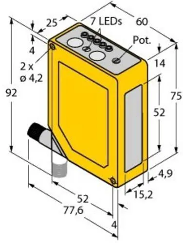 Preisvergleich Produktbild Turck Reflexions-Lichttaster Q60BB6LAF1400Q 3071742 1St.