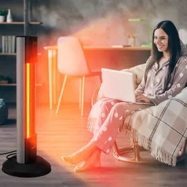 Tectake Infrarotheizstrahler Solaris Terra 1500W mit Timerfunktion - schwarz