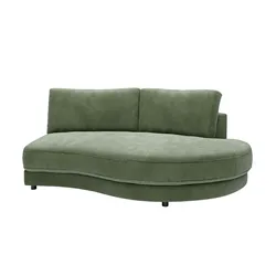 Jette Home Element Abschluss rund rechts in Cord Sila , grün , Maße (cm): B: 205 H: 85 T: 166.0