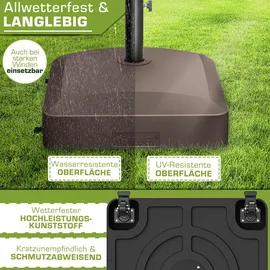 tillvex Schirmständer Granit/Kunststoff/Metall 37 Liter Braun