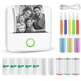 GuKKK Mini Drucker, Mobiler Fotodrucker, Tragbarer, Wireless Thermodrucker, mit