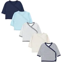 TupTam Baby Jungen Langarm Wickelshirt Baumwolle 5er Set, Farbe: