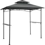 Tectake Grillpavillon 2,4 x 1,5 m inkl. 2 Seitenteile Grau
