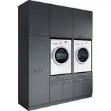 laundreezy Mehrzweckschrank-Set 186 x 238 x 68 cm Grau