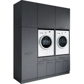 laundreezy Mehrzweckschrank-Set 186 x 238 x 68 cm Grau