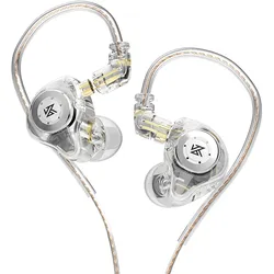 KZ EDX Pro In-Ear-Bühnenmonitor-Kopfhörer mit zwei magnetischen dynamischen Einheits-Kopfhörern, Schock-Bass-Ohrhörern No Mic weiß