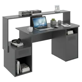 Dmora Schreibtisch Manos 154x69x98 cm Schwarz, Schublade anpassbar - Schwarz