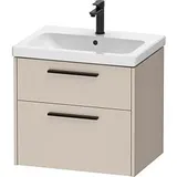 Duravit D-Code Waschtischunterschrank DC46710BD910000 ,Griff Diamantschwarz, Taupe Matt, Wandhängend, Schubkästen 2, 634x555x460 mm