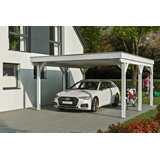 SKANHOLZ Skan Holz Carport Grunewald 427 cm x 554 cm mit EPDM-Dach Weiß