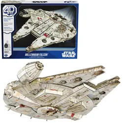Spin Master - 4D Build - Star Wars Millennium Falcon - detailreicher 3D-Modellbausatz aus hochwertigem Karton, 223 Teile