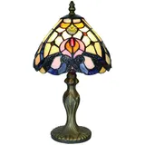 Tokira Vintage Tiffany Tischlampen Weiße 8 Zoll, E14 Tiffany Tischlampe Antik Original, Glasmalerei Lampen Schlafzimmer Nacht Lampenschirme Einfachen Stil Wohnzimmer [Ohne Glühbirnen]