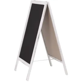 Mendler XL Werbetafel HWC-C17, Aufsteller Kreidetafel Kundenstopper, 2 Schreibflächen klappbar, 100x50cm ~ weiß shabby