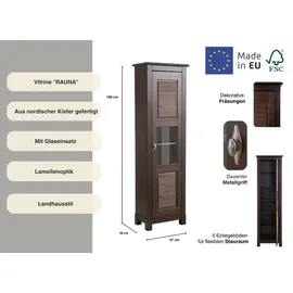 OTTO home Vitrine Rauna 57,4 x 38 x 180 cm Braun