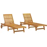 vidaXL Akazie Massiv Sonnenliege Gartenliege Relaxliege Gartenmöbel Holzliege