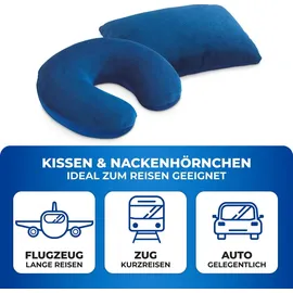 Maximex 2-in-1 Reisekissen 40 x 30 cm Blau