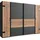 WIMEX Schwebetürenschrank Stockholm 270 x 208 x 65 cm Grau/Schwarz/Silber