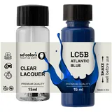 SD COLORS Atlantic Blue LC5B Lackreparaturfarbe, 15 ML, Farbcode LC5B Atlantikblau