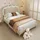 lanki international gmbh Jugendbett Odikalo 90 x 140 cm Samt beige rosa