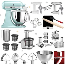 KitchenAid Artisan Küchenmaschine 5KSM175 Mega-Winter-Paket Eisblau