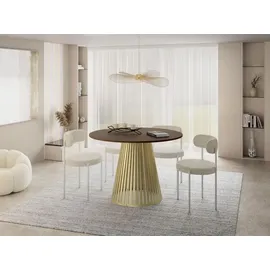 WFL GROUP Esstisch Rund 100 x 76 x 100 cm braun