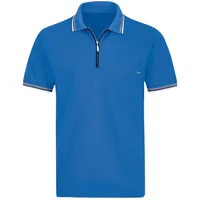 Trigema Poloshirt TRIGEMA "TRIGEMA mit Reißverschluss" Gr. L, blau (electric, blue) Herren Shirts