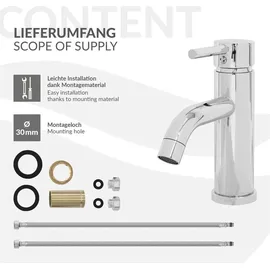 luxebath Wasserhahn Bad Klein, für Badezimmer, Chrom, Messing