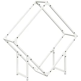 vidaXL Kaminholzregal Kaltgewalzter Stahl 80 x 25 x 80 cm Weiß