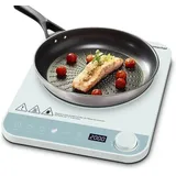 AMZCHEF Induktionskochplatte 2000 W, Einzel Induktionskochfeld mit 10 Stufen, Timer & Glaskeramik - Blau