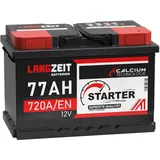 LANGZEIT Autobatterie 77AH 12V 720A/EN Starterbatterie +30% mehr Leistung ersetzt Batterie 74Ah 70Ah 72Ah 75Ah