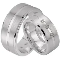 Trauringe123 Trauring Hochzeitsringe Verlobungsringe Trauringe Eheringe Partnerringe mit 3 Steinen, Silber 925, J17 61
