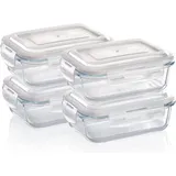 GRIZZLY Frischhaltedose braun rechteckig 0,64 l 4-teiliges Set