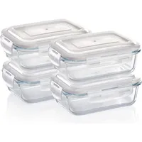 GRIZZLY Frischhaltedose braun rechteckig 0,64 l 4-teiliges Set