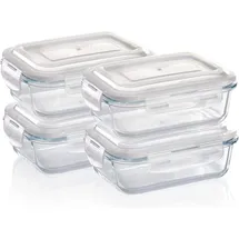GRIZZLY Frischhaltedose braun rechteckig 0,64 l 4-teiliges Set