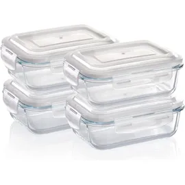 GRIZZLY Frischhaltedose braun rechteckig 0,64 l 4-teiliges Set