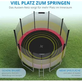 Kinetic Sports Salto Plus 244 cm  inkl. Sicherheitsnetz, Regenplane und Leiter Pink