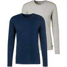 H.I.S. H.I.S Langarmshirts (2 Stück), aus Baumwolle blau M