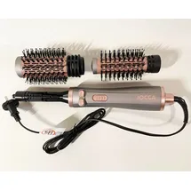 Jocca – 3-in-1-Haartrocknerbürste | Trockner, Lockenwickler und Volumengeber | 3 Temperaturen, 2 Geschwindigkeiten, rotierender Kopf | 2 austauschbare Bürsten | 1000–1200 W