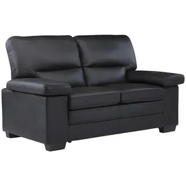 vente-unique Couchgarnitur Leder 3+2 - Büffelleder - Schwarz - MIMAS