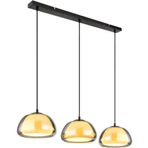 GLOBO Pendelleuchte 3-flg. 60 cm rechteckig Glas schwarz