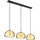 GLOBO Pendelleuchte 3-flg. 60 cm rechteckig Glas schwarz