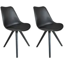 byLIVING Stuhl »Kira« 2er Set, in modernem, skandinavischem Stil (schwarz / schwarz) - B-Ware Transportschaden Kosmetisch