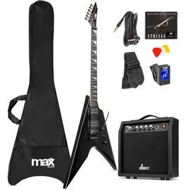 max music Max GigKit E-Gitarre, Pack Rock Style Schwarz