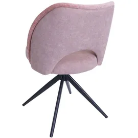 Mendler 6er-Set Esszimmerstuhl HWC-N72, Polster-Küchenstuhl, drehbar Auto-Return, Stoff/Textil (420g/m2) Öko-Tex ~ rosa