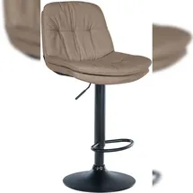 CLP Barhocker Laurel Stoff taupe/Metall matt schwarz